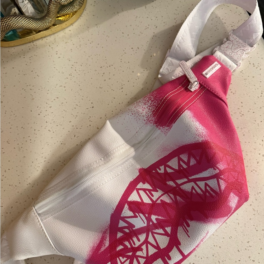 Sprayground Pink and White Limited Edition Bag